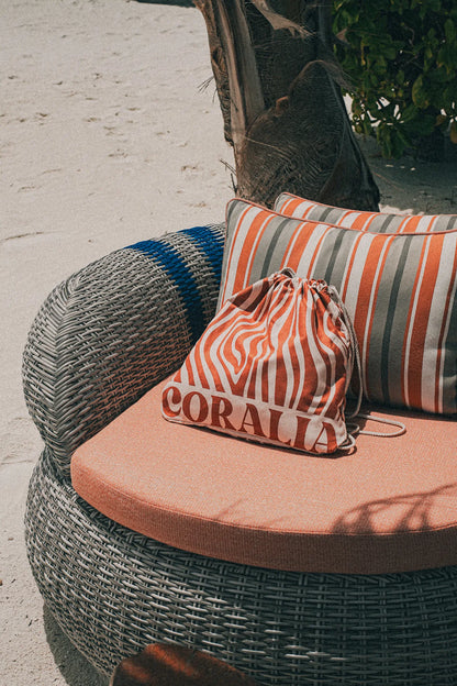 2-in-1 Beach Towel Backpack - Coral Waves